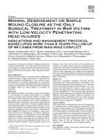2003 - Minimal debridement or simple wound closure as the only surgical treatment in war victims with low-velocity penetrating head injuries. Indications and management protocol based upon more than 8 years.pdf