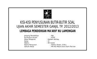 KISI-KISI SOAL KLS XI AA-1 12-13.doc